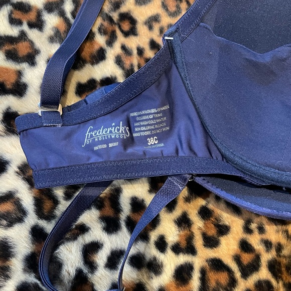 FREDERICKS Hollywood Exxtreme Cleavage Bra 38C NAVY - Picture 6 of 6